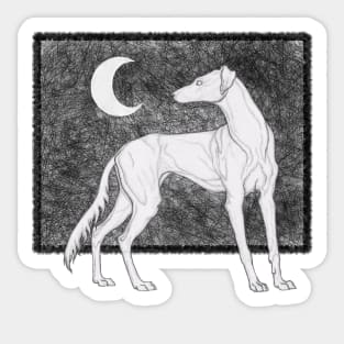 Moon Dog Design Sticker